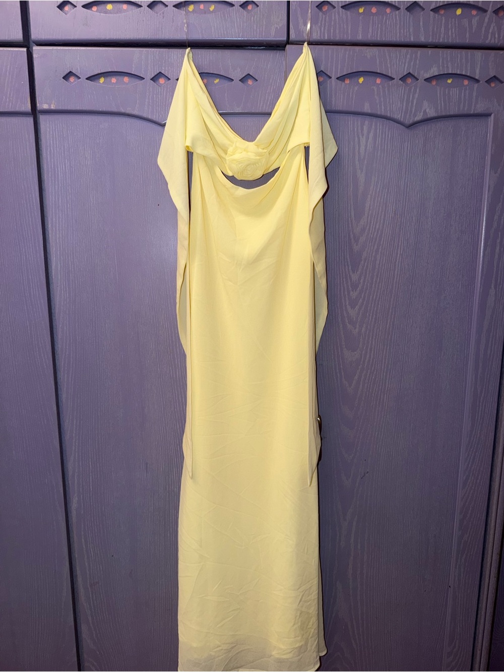 Peppermayo Pale Yellow Cowl-Back Maxi Dress - Picture 3 of 5